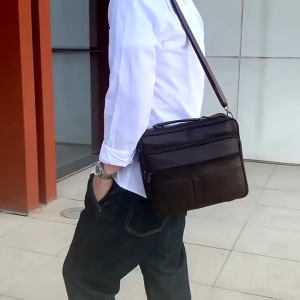 Tas Bahu Selempang Pria - Tas Kerja Kantor Pria Kulit Sapi Aslii