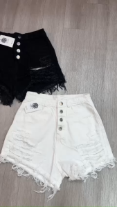 quần đùi kaki nữ co giãn rách phối 4 nút nữ dễ phối