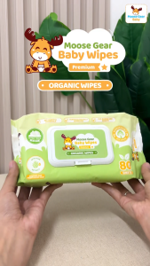 Moose Gear Baby Wipes Premium Big Pack 12PACKS (1BOX) with Vitamin E & Aloe Extract Thick & Soft