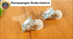 Roda Kastor Nylon 3" inch +REM/HIDUP/MATI Roda PVC Kastor Roda Etalase Roda Lemari FREE SEKRUP