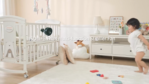 JISULIFE 4000mAH Baby Life1 Octopus Clip Fan 4 Wind Speed Easy Wash Fan Cover Baby Tram and Bed Magic Clip