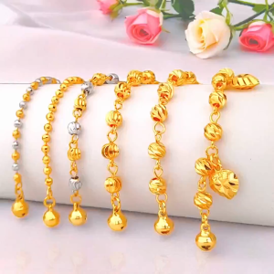 Bracelet Rantai Tangan Boba Emas 916 Dewasa & Budak Rantai Tangan Boba MixGold/Boba Love Rantai Tangan Bola