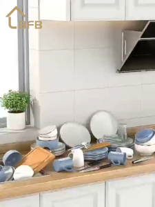 Automatic drain tray kitchen dish drain rack free installation storage rack Pengering pinggan mangkuk dapur 厨房沥水架
