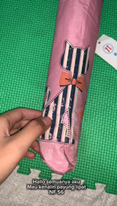 Payung Lipat 3 Kucing Cute Cat Garis