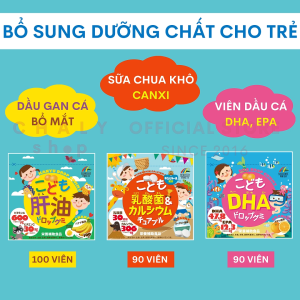 Sữa chua khô canxi cho bé Unimat Riken bổ sung canxi chắc răng khoẻ xương 90 viên Nhật