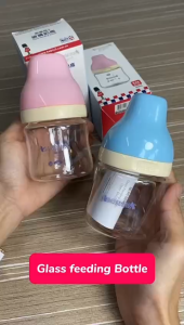 BABYSTEPS  Newborn Milk Glass Baby Bottle Botol Susu Baby Kaca Baby Milk Bottle Newborn Feeding Baby Wide Neck 3oz