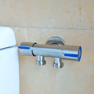 Promo SUS 304 Stop Kran Cabang Double Handle Kanan Kiri Stainless/Stop Kran Shower T Stainless - 1/2 Inch Elegan