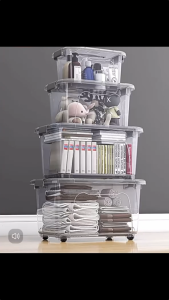 กล่องเก็บของ กล่องเก็บของพลาสติก 55 ลิตร กล่องพลาสติก ลังพลาสติก กล่องเก็บของเอนกประสงค์ กล่องพลาสติกมีล้อ