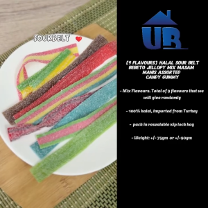 Halal Sour Belt Bebeto Jellopy Mix Masam Manis Assorted Candy Gummy Ziplock Pack