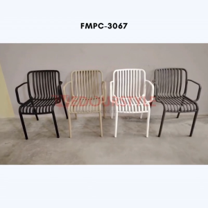 Vedourstyle PP Plastic Chair Armrest Cafe Chair Stackable Outdoor Backrest Chair Kerusi meja makan Dining Chair