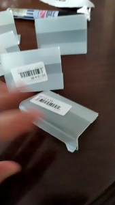 10Pcs Acrylic Display Stand Clear Desk Sign Label Display Holder Price Card Tag Stand Rack