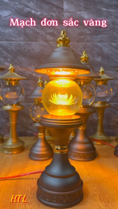 TẶNG quà 49k- Bộ 2 đèn thờ pha lê tròn hình tháp màu XÁM-đổi màu nhiều cỡ nhiều mẫu- có công tắc tùy chỉnh nhiều chế độ sáng 1 đổi 1 nếu bể vỡ hư hỏng