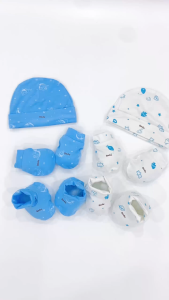 Set phụ kiện mũ bao tay bao chân họa tiết cho bé sơ sinh Boube vải sợi tre cao cấp Bamboo mềm mịn