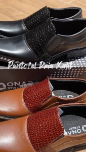Sepatu Spatu Pantofel Fantofel Formal Pria Kerja Kulit Slip On Tanpa Tali Terbaru Motif Kulit Buaya
