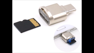 Đầu OTG Type-C đọc thẻ nhớ Micro SD Metal bạc