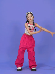 พร้อมส่งจากไทย  กางเกงใส่เต้นแบบลิซ่า สไตล์เกาหลี K-pop  สตรีท ฮิปฮอป Cover Dance สำหรับเด็ก
