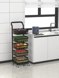 NJCAR LZD MALL (พร้อมส่งด่วน) S225 ชั้นวางผลไม้ ชั้นวางของ ชั้นวางขายของ ชั้นเก็บของ ชั้นตะแกรงใส่ของมีล้อ