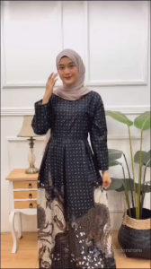 Baju batik couple gamis kemeja Harga satu pasang Pasangan Dewasa