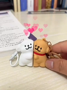 DAKENA Gantungan Kunci Couple Set Pasangan Magnet Doggy Keychain Ganci / Gantungan Kunci Couple / Gantungan Couple Anjing / Doggy Keychain