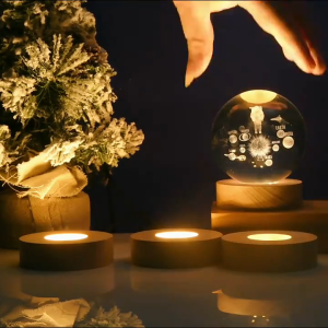 【2-day delivery】3D Night Lamp Crystal Ball Night Light Lamp USB Wiring for Bedroom Bedside Gift Home Decor shade led