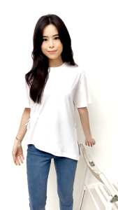 VIONA Tshirt Asimetris Atasan Kaos polos wanita Blouse Korean Style