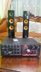 Power Amplifier Stereo Bluetooth FLECO JXD F-328BT 2000W | Amplifier Bluetooth Karaoke Indikator Meter VU Suara Surround 4MIC FM AUX USB SD AMP Remote Kontrol | Amplifier Audio FLECO JXD F-328BT USB/SD/FM/MP3 | Gallery Audio