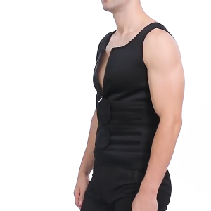 Men Body Shaper Waist Trainer Vest Slimming Sauna Sweat Compression Fat Burner Workout Fitness Suits Tank Tops Double Belt Sweat Shirt Belly Reducing Corset Undershirt  Abdomen Shapewear