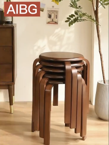 AIBG เก้าอี้ ไม้ เก้าอี้ไม้เนื้อแข็ง เนื้อแข็ง เก้าอี้ขาไม้ เก้าอี้ทานข้าว สวยๆ ม้านั่ง Chair เก้าอี้สตูล เก้าอี้กลม เก้าอี้ทำงาน