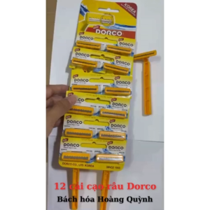 Set 12 cái cạo râu lưỡi kép Dorco TD708N cạo râu du lịch 2 lưỡi cán nhựa.