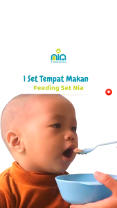 NIA FEEDING SET UKURAN MEDIUM PERLENGKAPAN KADO TEMPAT MAKAN BAYI MURAH