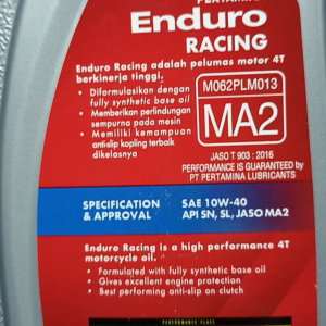 Pertamina Enduro Racing 10W-40 JASO Ma2 API SJ Oli Motor