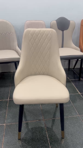 Ghế Ăn Seraton Trám Tựa Lưng Da Khung Kim Loại Mạ Titan MIZY Furniture - Hàng Nhập Khẩu Cao Cấp