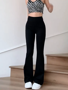 FitYoga Micro Yoga Pants Women High Waist Slim Hip Lifting Flared Pants Draped Sports Flared Pants