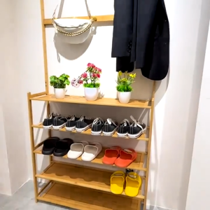 ชั้นวางรองเท้า ไม้4-5 ชั้น ชั้นวางรองเท้า หลายชั้นสไตล์ เฟอร์นิเจอร์ กันฝุ่น shoes shelf รองเท้า พร้อมส่ง