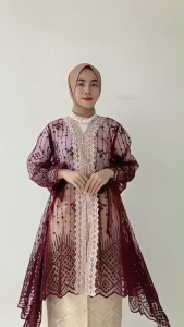 YESAYA Outer Terbaru Outfit Kondangan 26604 Brocade All Size Party Wear Kostum Kondangan Mauve Dan Warna Lain Busana Wanita Elegan Untuk Acara Resmi - Lazada