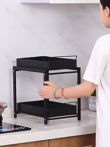 Rak Dapur Stainless steel Rak Lemari Dapur Keranjang Geser Laci Rak Tarik Rak