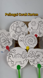 DIY Colouring Cartoons Fan Art and Craft Creativity For Kindergartens Kids Goodies Door gift Party Drawing Paint Toys