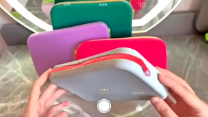 Square Silicone Storage Bag Travel Makeup Brush Holder Portable Waterproof Makeup Pouch with Zipper
