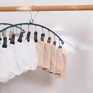 Thejoyful ไม้แขวนเสื้อ ที่หนีบผ้า ตัวหนีบผ้า ที่ตากถุงเท้า pants hanger 10 ตัวหนีบ รับน้ำหนักได้ดี ยืดหยุ่นดี