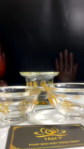 Chén Pha Lê Bát Kiết Tường (Bát Cát Tường) Chén Cúng Dường