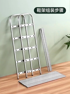 Shoe Rack Stainless Steel 3 layer 4 layer 5 layer Simple Steel Shoe Rack Door Shoe Rack