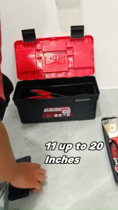 Fyseus by Mitsushi 20 Inches Tool Box Storage Heavy Duty with Lockable Latches Multifunction Thickened Plastic Toolbox Organizer Shelving Storage On-Board Storage Box Hardware Top Compartment For Screws