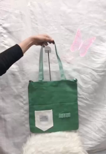 ice cherry กระเป๋าผ้าแคนวาสใบใหญ่ใส่ได้ใส่ของได้เยอะ-มีหลายช่องใส่ของได้