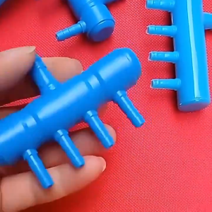 ถ่อง ยากลมพลาสติก 8 มม สีน้ำเงิน 2 / 3 / 4 / 6 / 8 / 10 ทาง สำหรับการแยกลมจากปั๊มลม