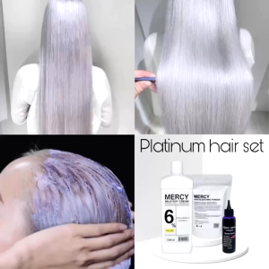 🤍Platinum hair set (เซตฟอกให้ผมขาว) ไม่แสบหัว ถนอมผม ผมไม่พัง