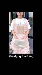 tạp dề nấu ănphong cách vintage công chúavải canvas chống thấmcó túi tiện lợi