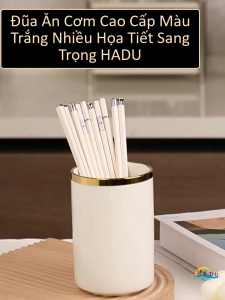 [5 Đôi] Đũa Hợp Kim Mạ Vàng/Bạc Sang Trọng HADU Đũa Sợi Thủy Tinh Kiểu Nhật Chống Mốc Kháng Khuẩn Đầu Nhám Chống Trơn Chịu Nhiệt