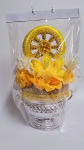 ต้นเทียน โถข้าว ธรรมจักร งานสวย 1 เซ็ท มี 3 โถ งานบวช บวชพระ