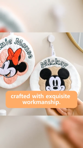 ผ้าขนหนูเช็ดมือขนแกะปะการัง Mickey Mouse Minie Mouse
