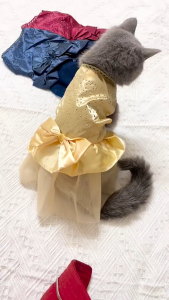 【Direct-sales】 Canine Summer Dog Dress Pet Dog Clothes for Small Dog Wedding Dress Skirt Puppy Clothing Spring Fashion Jean Pet Clothes XS-XXL
